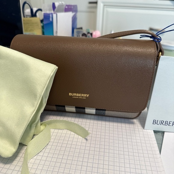 Burberry Handbags - Burberry Tan Leather Shoulder Bag